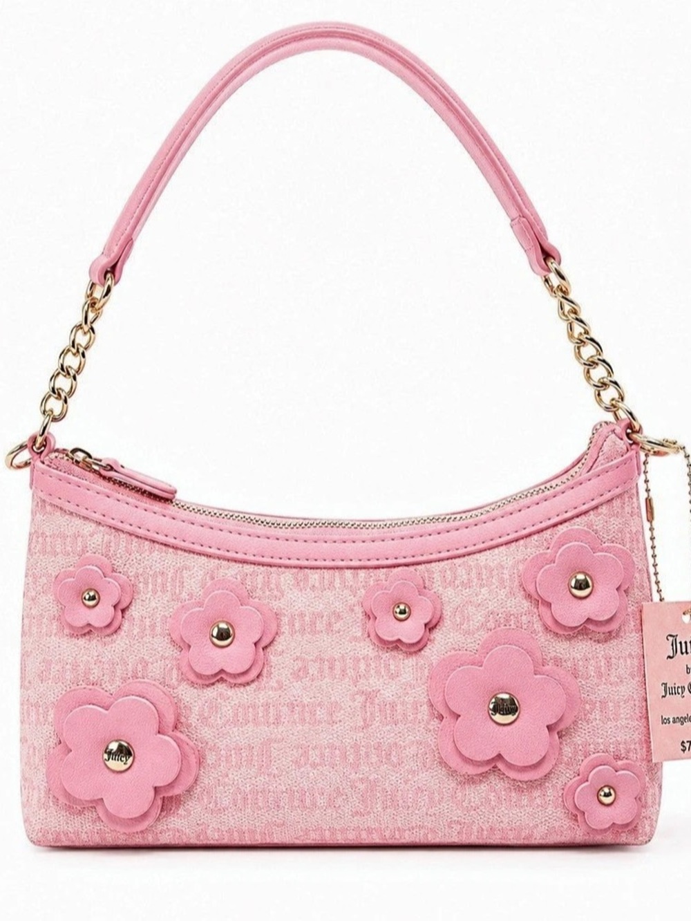 Juicy Couture Pink Flower Shoulder Bag Like New